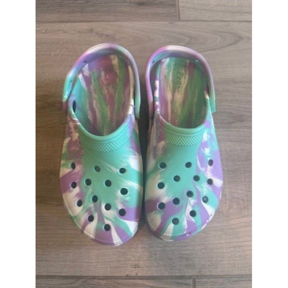 Crocs Classic Platform Marbled Tie Dye Slip on Clogs Shoes women's Size 7